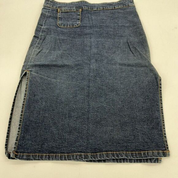 Zara Trafaluc Denim Skirt Knee Length Pocket Detail Size 2 - Picture 1 of 6